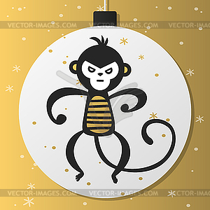 Китайский Новый Год значок обезьяна украшения мяч - стоковый векторный клипарт