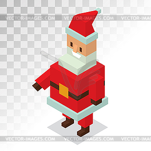 Santa Claus . Cartoot old man with red hat and sack - vector clip art