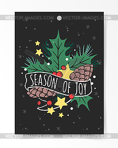 Christmas greeting card - vector clip art