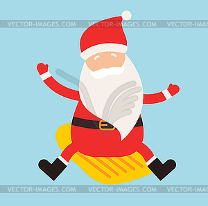 Cartoon extreme Santa winter sport - vector clip art