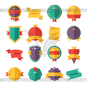 Modern flat design badges collection - vector image