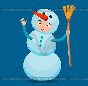Snowman icon flat avatar - royalty-free vector image