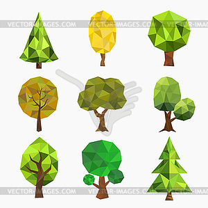 Stylized tree collection - vector clip art