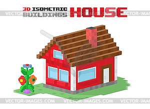 Семейный дом здание - векторное графическое изображение