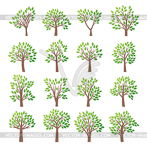 Stylized tree collection - vector EPS clipart