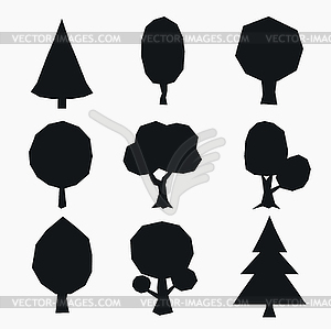 Stylized tree collection - vector clip art