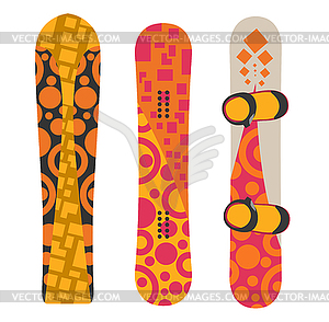 Snowboard sport boards elements - vector clip art