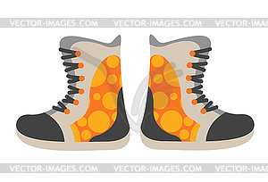 Snowboard sport clothes boots elements - vector clipart