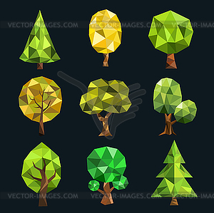 Stylized tree collection - vector image