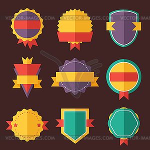 Modern flat design badges collection - vector image