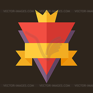Modern flat design badge icon - vector image