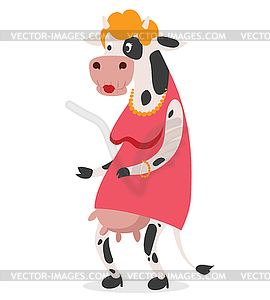 Cow old woman portrait - royalty-free vector clipart