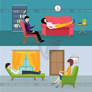 Psychologist office cabinet room - vector clip art