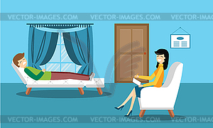 Psychologist office cabinet room - vector clipart