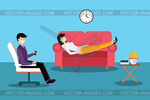 Psychologist office cabinet room - vector clip art