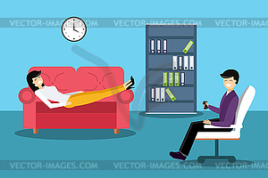 Psychologist office cabinet room - vector clipart / vector image