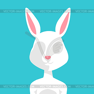 Greeting card Easter rabbit - color vector clipart