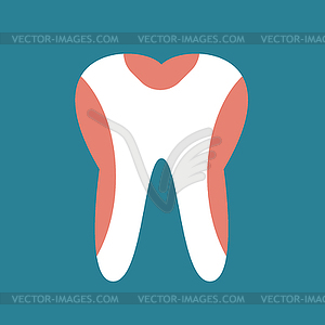 Periodontal disease tooth icon - vector image
