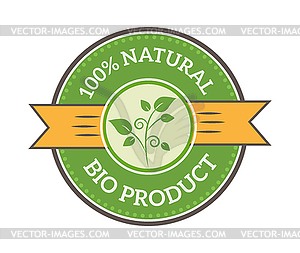 Natural eco organic product label badge icon - vector clipart