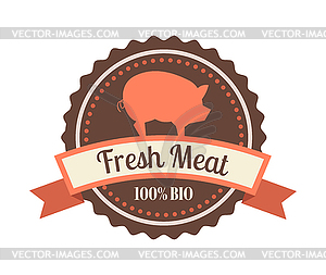 Natural eco organic product label badge icon - vector image