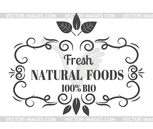 Natural eco organic product label badge icon - vector clip art