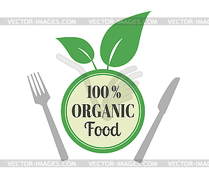 Природный экологически органические этикетке продукта значок значок - векторное изображение клипарта