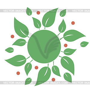 Natural eco organic product label badge icon - vector clip art