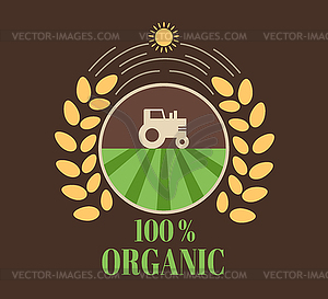 Природный экологически органические этикетке продукта значок значок - векторная графика