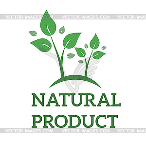 Natural eco organic product label badge icon - vector clipart