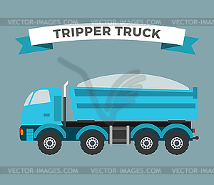 Building under construction tripper truck machine - vector clipart