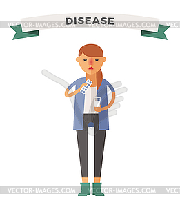 People ill - color vector clipart