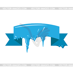 Collection of frozen icicle snow winter banner - vector clipart