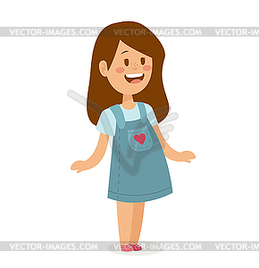 Cute little girl cute dress - vector image