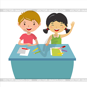 Kids school geography lessons - vector clipart