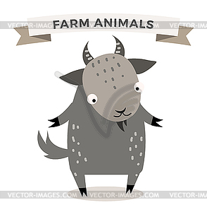 Cute cartoon goat - vector image