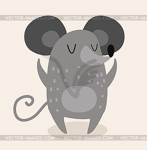 Cute cartoon mouse - vector image