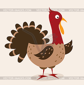 Cute cartoon turkey - vector clipart