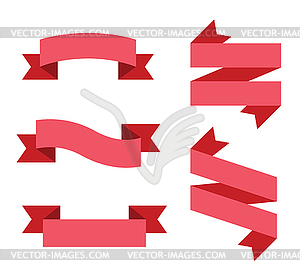 Flat ribbon labels set - vector clipart