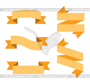 Flat ribbon labels set - vector image