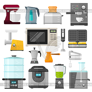 Home electronics appliances elements infographics - vector image