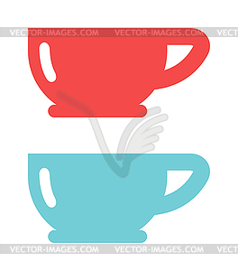 Red cup coffee tea or drink cafe morning beverage - vector image