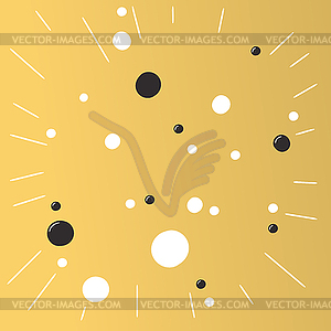 Colorful gold star and black circles of light - vector clipart