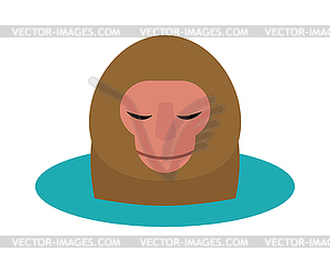 Monkey head cartoon style wild mammal chimpanzee - vector EPS clipart