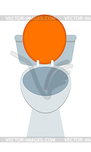 White sanitary clean toilet bowl in bathroom bath - vector clip art