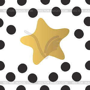 Colorful gold star and black circles of light - vector EPS clipart