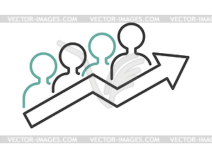 Growing chart graph icon business arrow progress - vector image