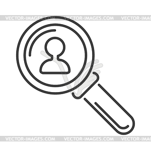 Magnifying glass flat loupe icon  - vector clip art