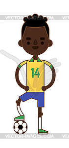 Soccer player kicking ball competition sport young - vector clipart