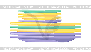 Clean dishes empty dishware kitchen utensil - vector clip art