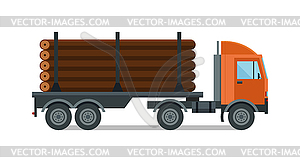 Timber wood truck - vector image